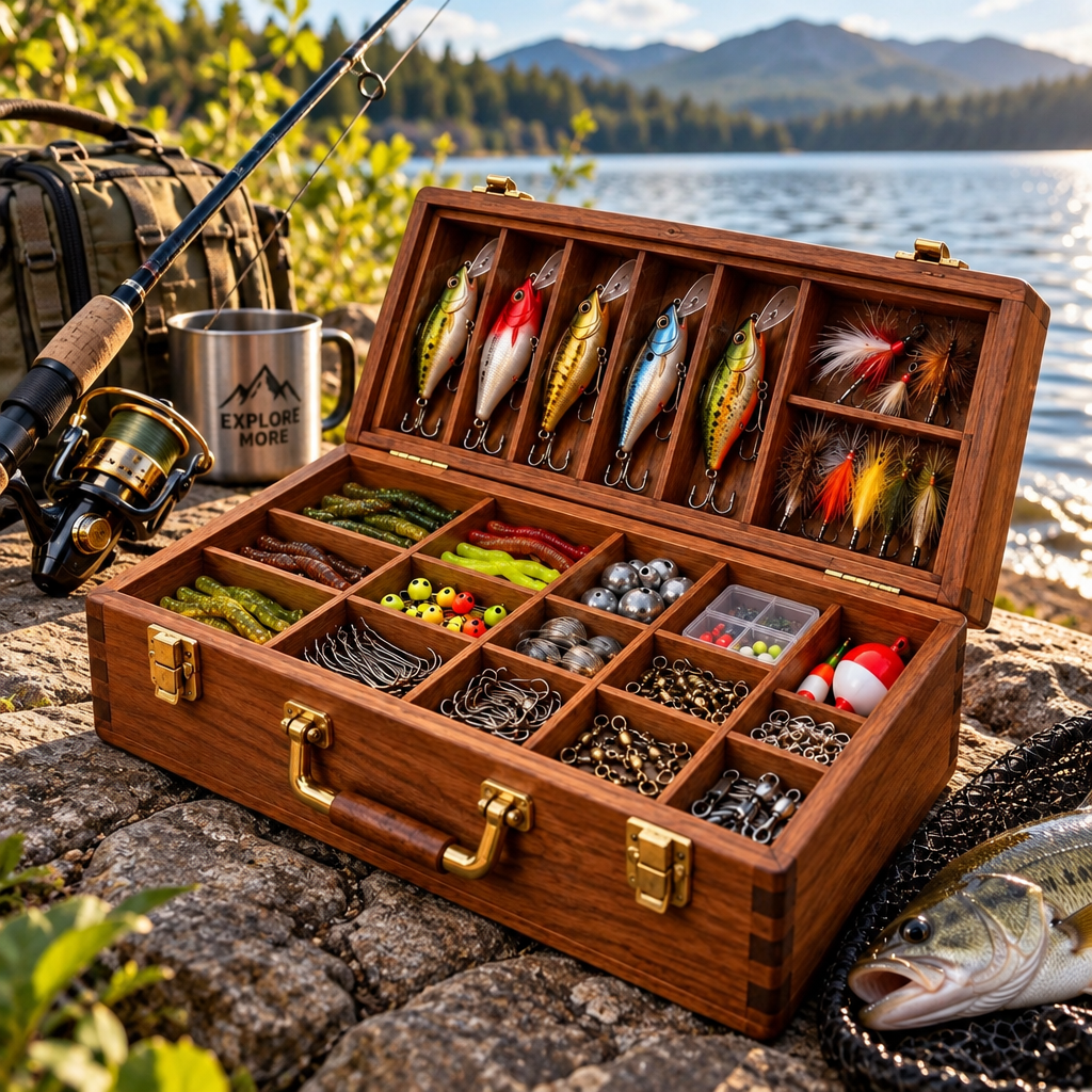Wooden Tackle Box with Dividers — view 4
