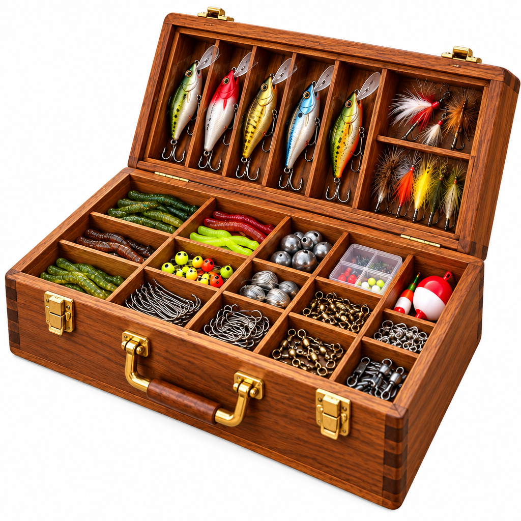 Wooden Tackle Box with Dividers — view 5