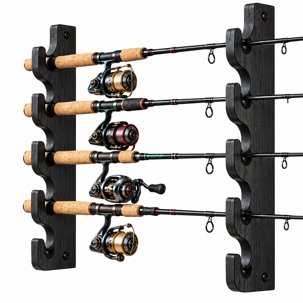 Wall-Mounted Fishing Rod Rack — view 3