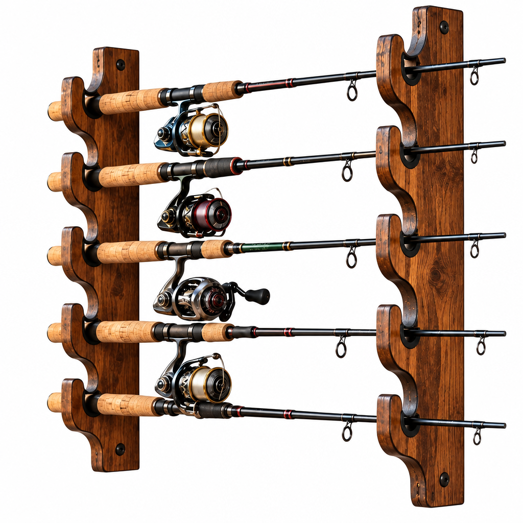Wall-Mounted Fishing Rod Rack — view 4