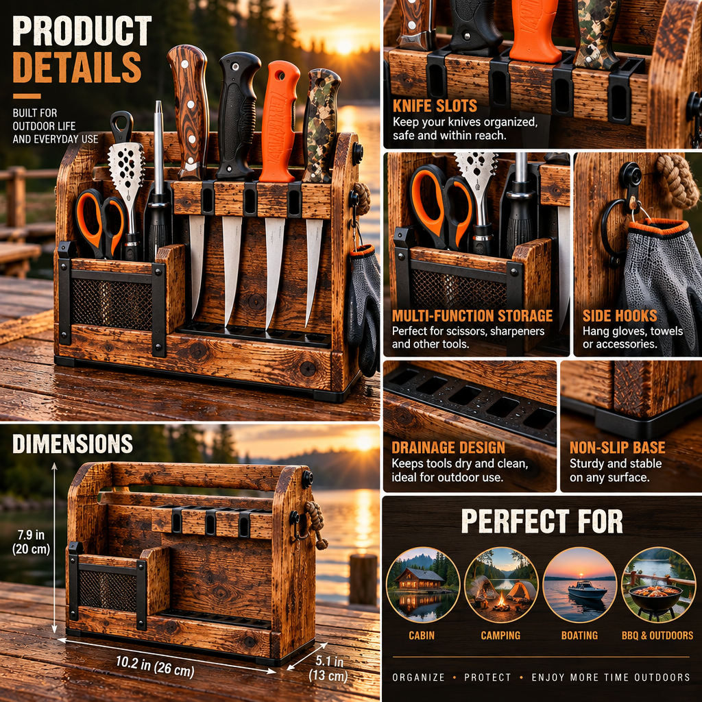 Fillet Knife & Cleaning Tool Caddy — view 3