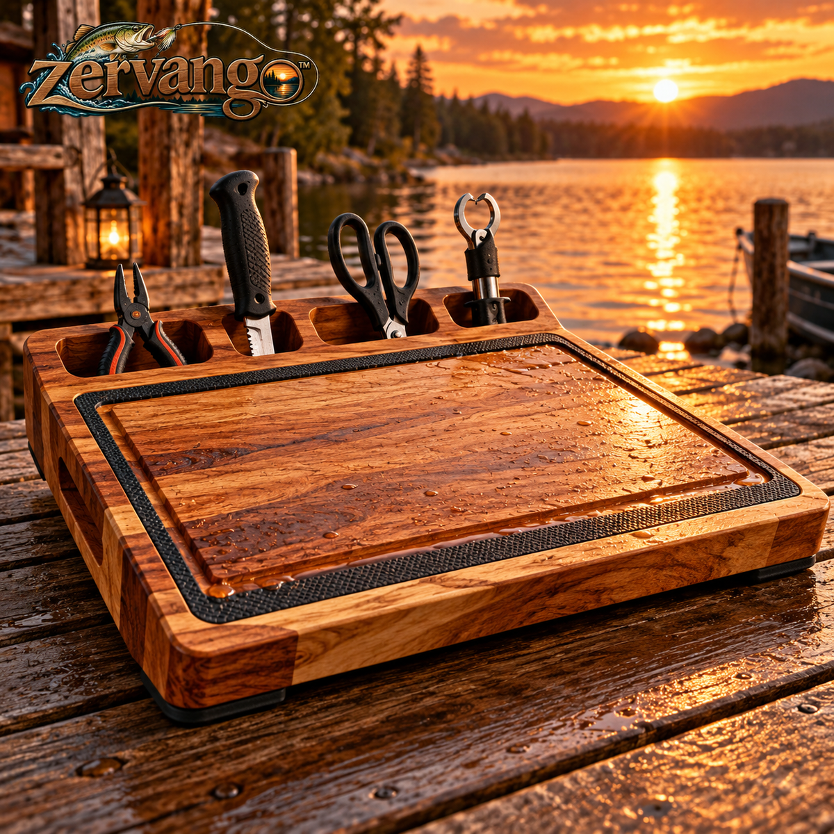 Fish Cleaning Board with Tool Slots — view 1
