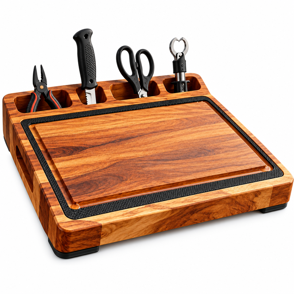 Fish Cleaning Board with Tool Slots — view 2