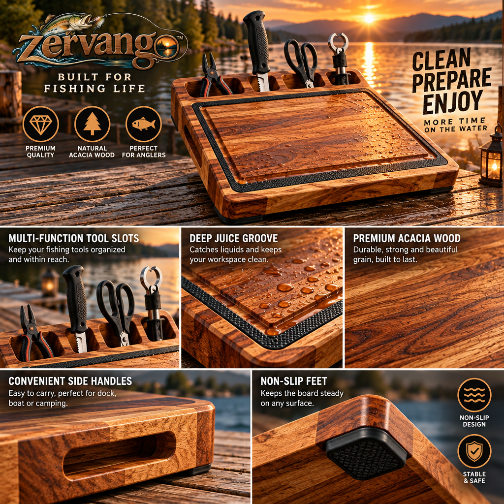Fish Cleaning Board with Tool Slots — view 4