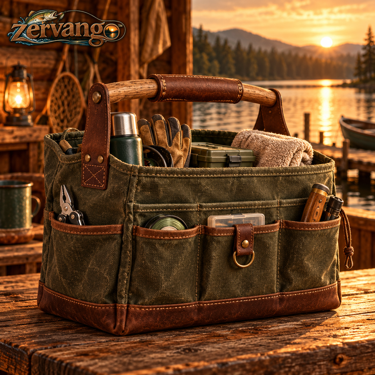 Fishing Cabin Utility Tote — view 1
